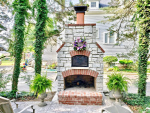 outdoor brick oven and fireplace